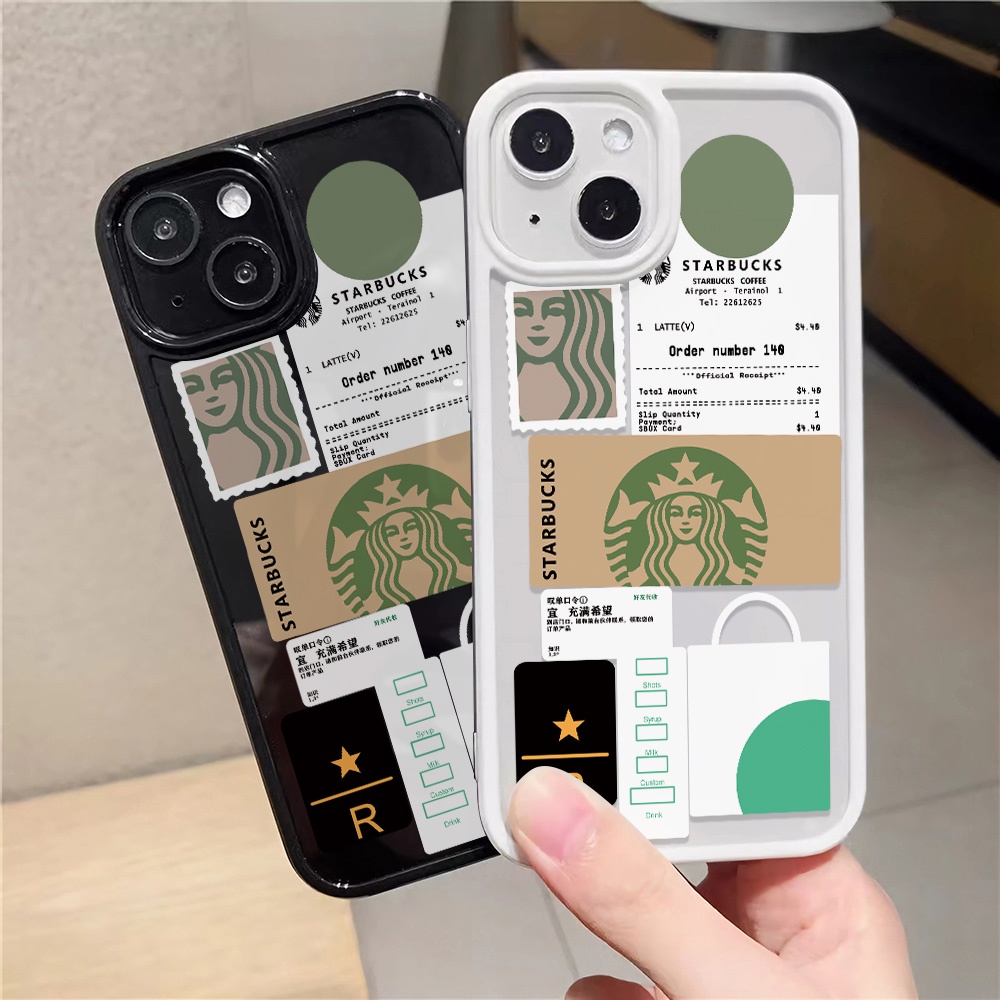 Ốp Điện Thoại Nhựa Acrylic Cứng Trong Suốt In Hình Nhãn Hiệu Cà Phê Cho iphone 14 pro Max 11 13 12 7Plus 8 X XS Max