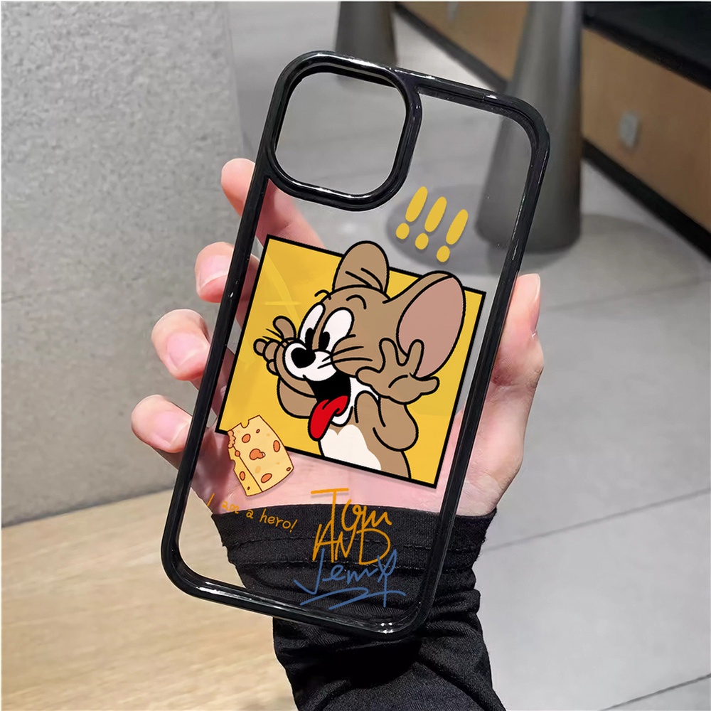 Ốp Điện Thoại Nhựa Acrylic Cứng Trong Suốt Hình Chuột Phô Mai Cho iphone 14 pro Max 11 13 12 7Plus 8 X XS Max