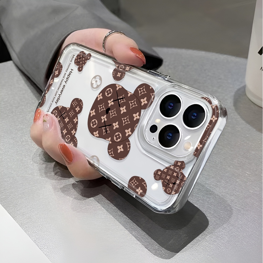 Ốp Điện Thoại Trong Suốt Chống Sốc In Hình Gấu Nâu Cho iphone 14 pro max 11 13 12 7 8 Plus X XR XSMax