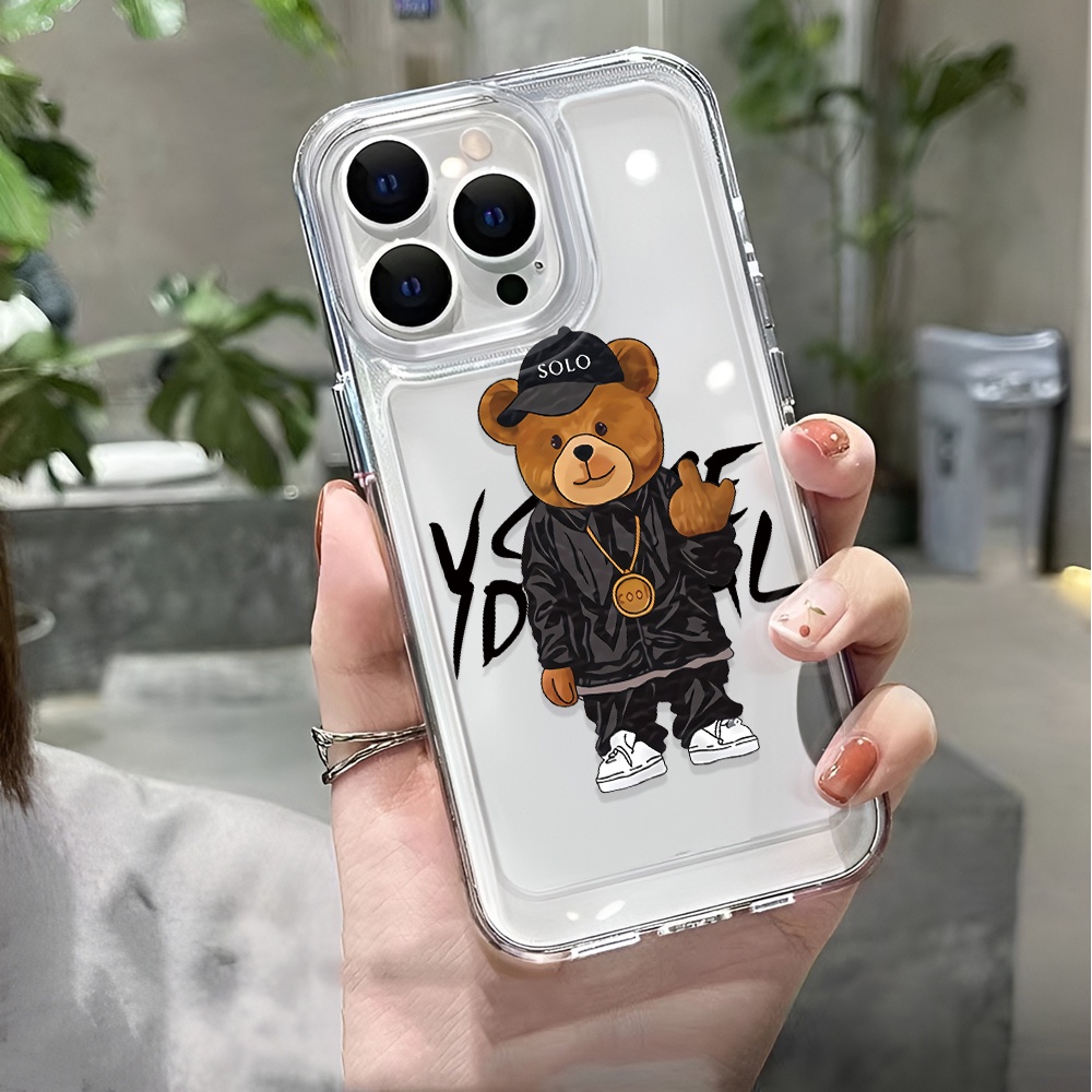 Ốp Điện Thoại Trong Suốt Chống Sốc In Hình Gấu Hoạt Hình Cho iphone 14 pro max 11 13 12 7 8 Plus X XR XSMax