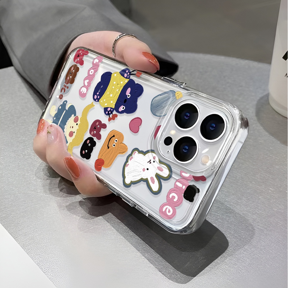 Ốp Điện Thoại Trong Suốt Chống Sốc In Hình Thỏ Cho iphone 14 pro max 11 13 12 7 8 Plus X XR XSMax