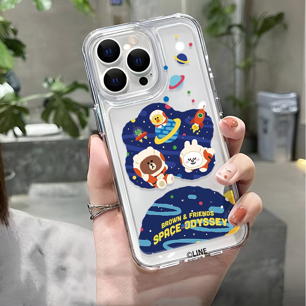 Ốp Điện Thoại Trong Suốt In Hình Gấu Vũ Trụ Cho iphone 14 pro max 11 13 12 7 8 Plus X XR XSMax