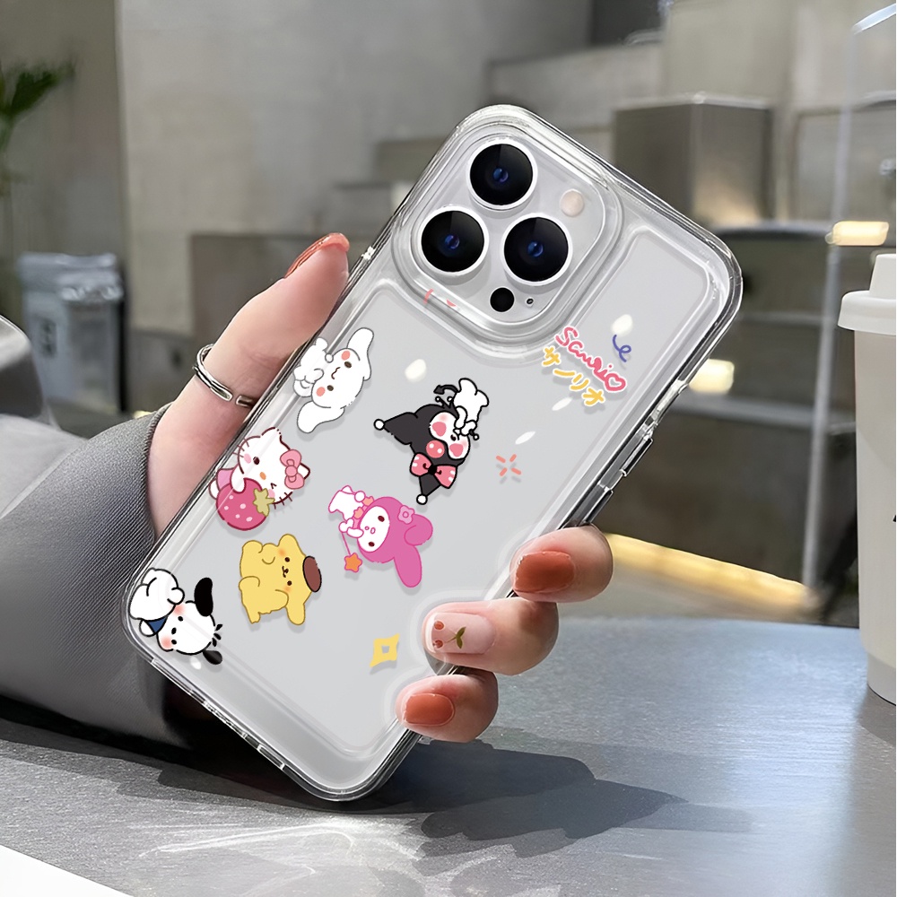 Ốp Điện Thoại Trong Suốt Họa Tiết Hoạt Hình Hello Kitty Kuromi Cho iphone 14 pro max 11 13 12 7 8 Plus X XR XSMax