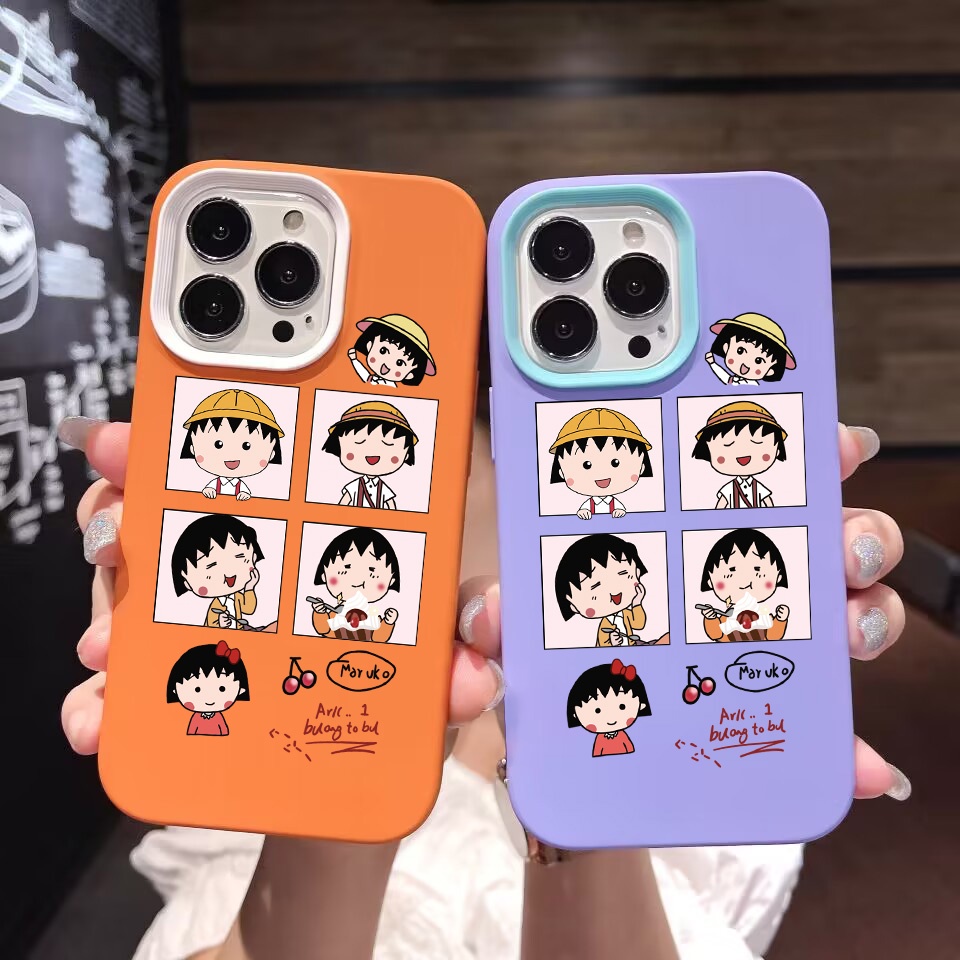 Ốp Điện Thoại silicon Dẻo Họa Tiết Hoạt Hình Cô Gái Dễ Thương 3 Trong 1 Cho iPhone 14Promax 13 12 11 7Plus X XR