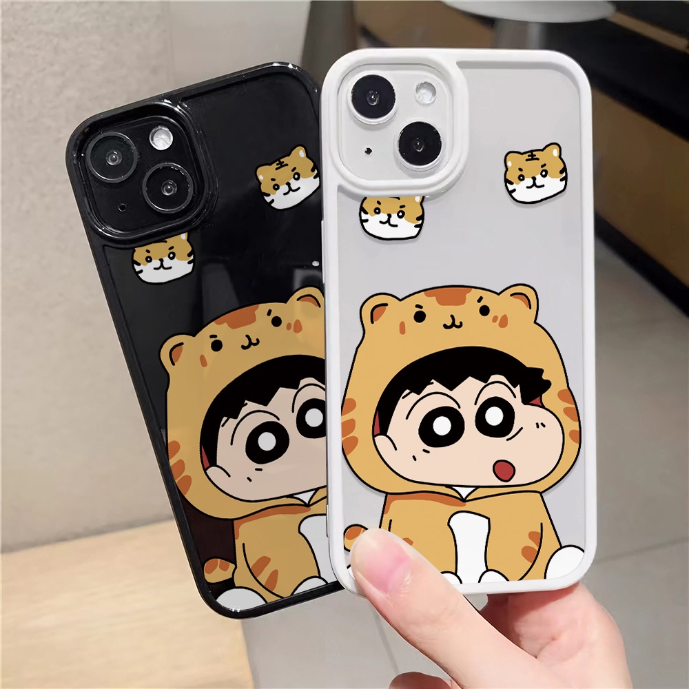 Ốp Điện Thoại Nhựa Acrylic Cứng Trong Suốt Hình Cậu Bé Bút Chì Cho iphone 14 pro Max 11 13 12 7Plus 8 X XS Max