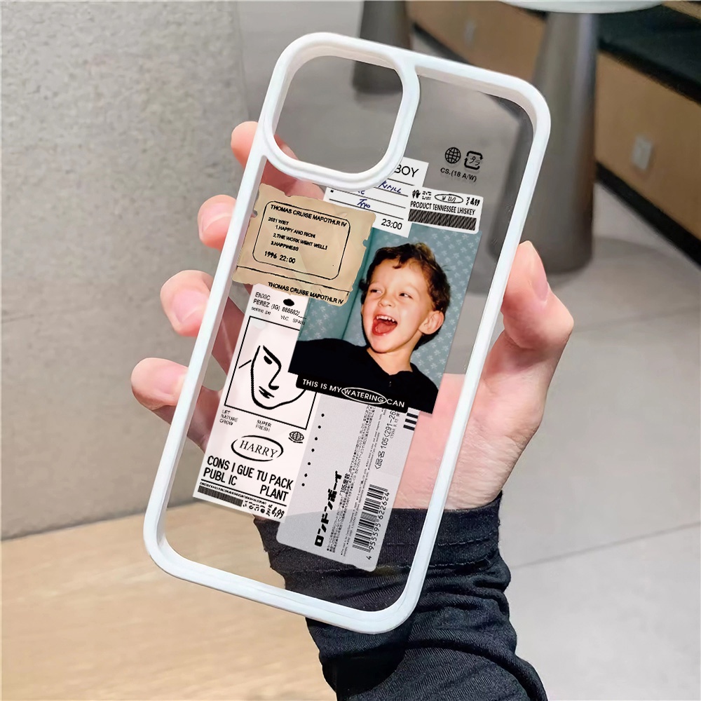 Ốp Điện Thoại Nhựa Acrylic Cứng Trong Suốt In Hình Chàng Trai Thời Trang Cho iphone 14 pro Max 11 13 12 7 Plus 8 X XS Max