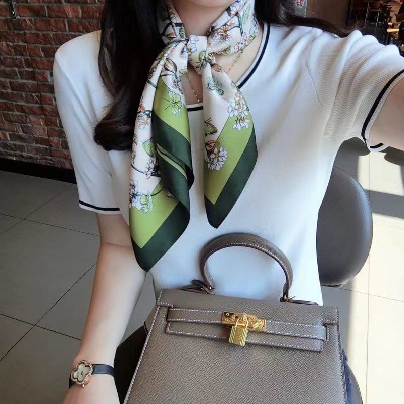 Khăn Choàng Lụa Hình Vuông Nhỏ Phong Cách Mới Phù Hợp Cho Trang Trí Áo Sơ Mi Chuyên Nghiệp