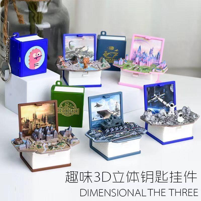 Móc Khóa Mini Hình Quyển Sách Gập Lại Được 3D Độc Đáo