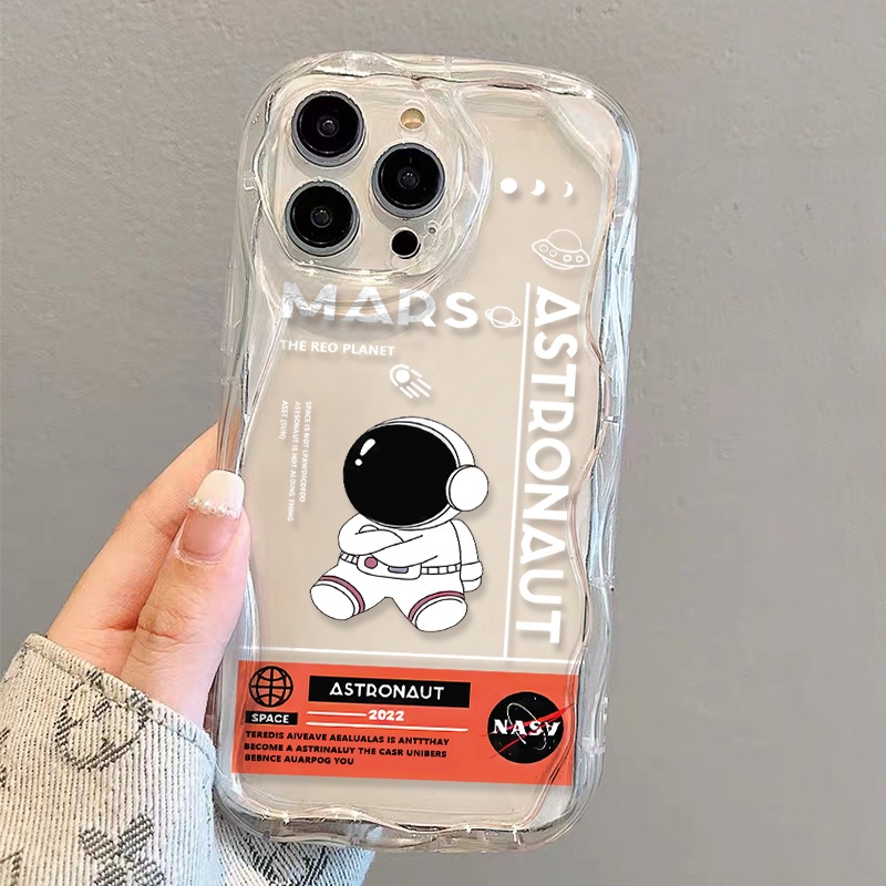 Ốp Điện Thoại Dẻo Trong Suốt Họa Tiết Logo NASA / Phi Hành Gia Cho iphone 14 pro Max 11 13 12 7Plus 8 X XS Max