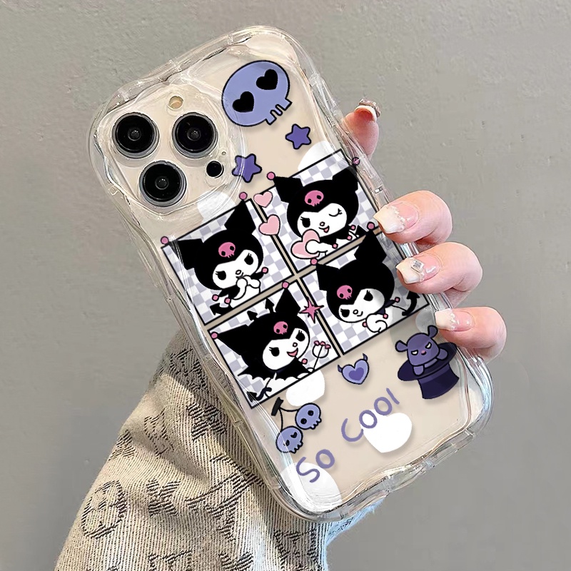 Ốp Điện Thoại Dẻo Trong Suốt Họa Tiết Hoạt Hình Kuromi Thời Trang Cho iphone 14 pro Max 11 13 12 7Plus 8 X XS Max