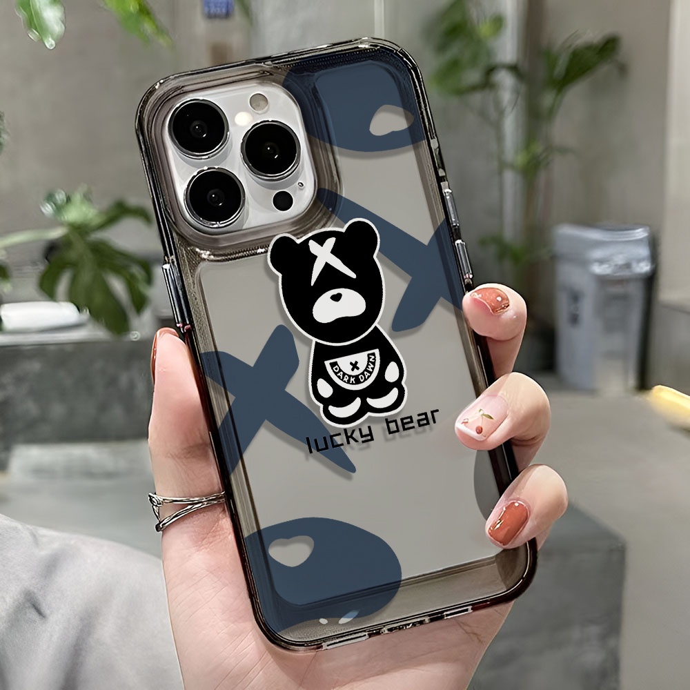 Ốp Điện Thoại Trong Suốt In Hình Gấu May Mắn Cho iphone 14 pro max 11 13 12 7 8 Plus X XR XSMax