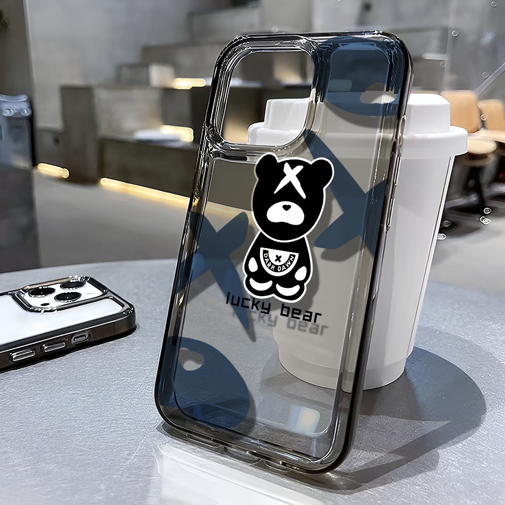 Ốp Điện Thoại Trong Suốt In Hình Gấu May Mắn Cho iphone 14 pro max 11 13 12 7 8 Plus X XR XSMax