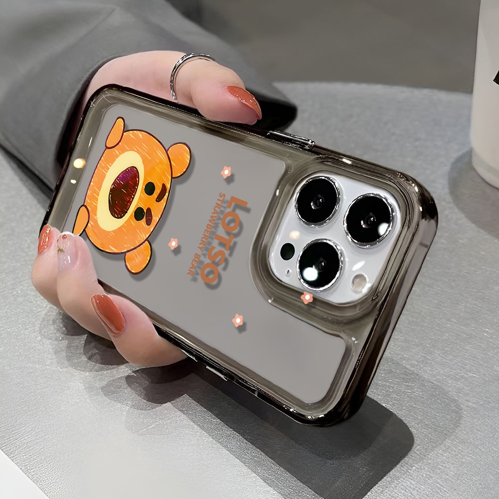 Ốp Điện Thoại Trong Suốt Họa Tiết Gấu Strawberry Lotso Dễ Thương Cho iphone 14 pro max 11 13 12 7 8 Plus X XR XSMax