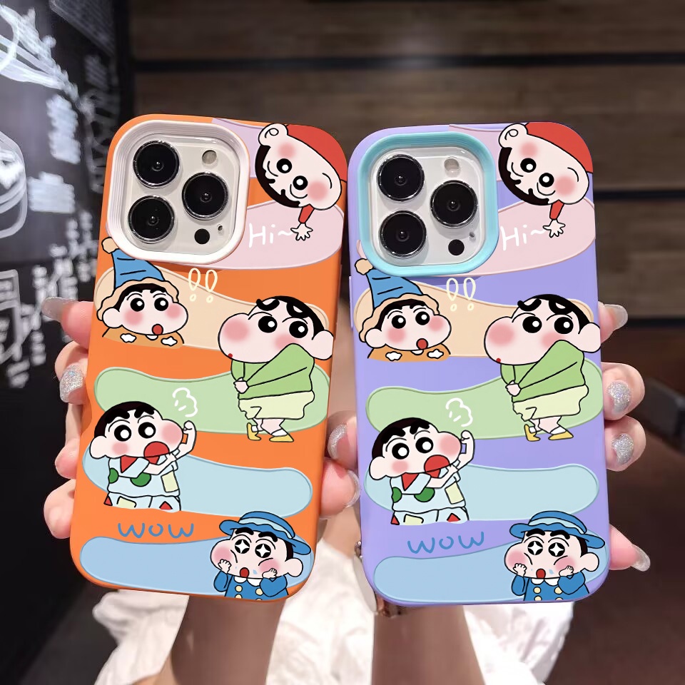 Ốp Điện Thoại silicon Dẻo Hình Cậu Bé Bút Chì Shin / Đám Mây 3 Trong 1 Cho iPhone 14Promax 13 12 11 7Plus X XR