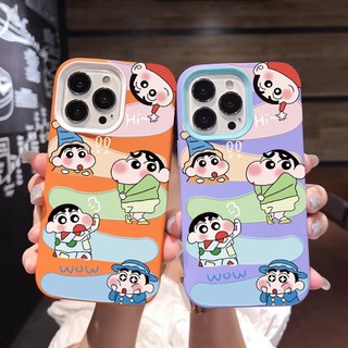 Ốp Điện Thoại silicon Dẻo Hình Cậu Bé Bút Chì Shin / Đám Mây 3 Trong 1 Cho iPhone 14Promax 13 12 11 7Plus X XR
