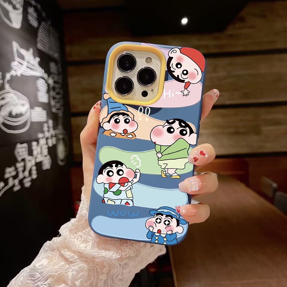Ốp Điện Thoại silicon Dẻo Hình Cậu Bé Bút Chì Shin / Đám Mây 3 Trong 1 Cho iPhone 14Promax 13 12 11 7Plus X XR