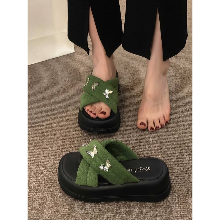 Dép Sandal Đế Dày Tăng Chiều Cao Thời Trang Mùa Hè Phong Cách Hàn Quốc Cho Nữ