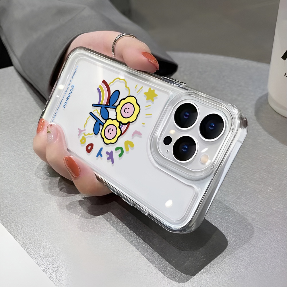 Ốp Điện Thoại Trong Suốt In Hình Hoa Cầu Vồng Cho iphone 14 pro max 11 13 12 7 8 Plus X XR XSMax