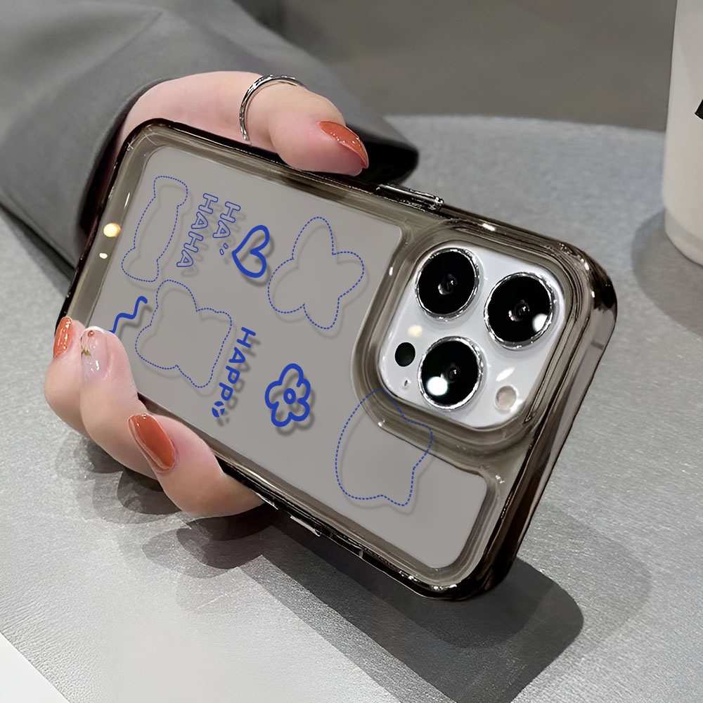Ốp Điện Thoại Trong Suốt In Hình Gấu Hoa Cho iphone 14 pro max 11 13 12 7 8 Plus X XR XSMax