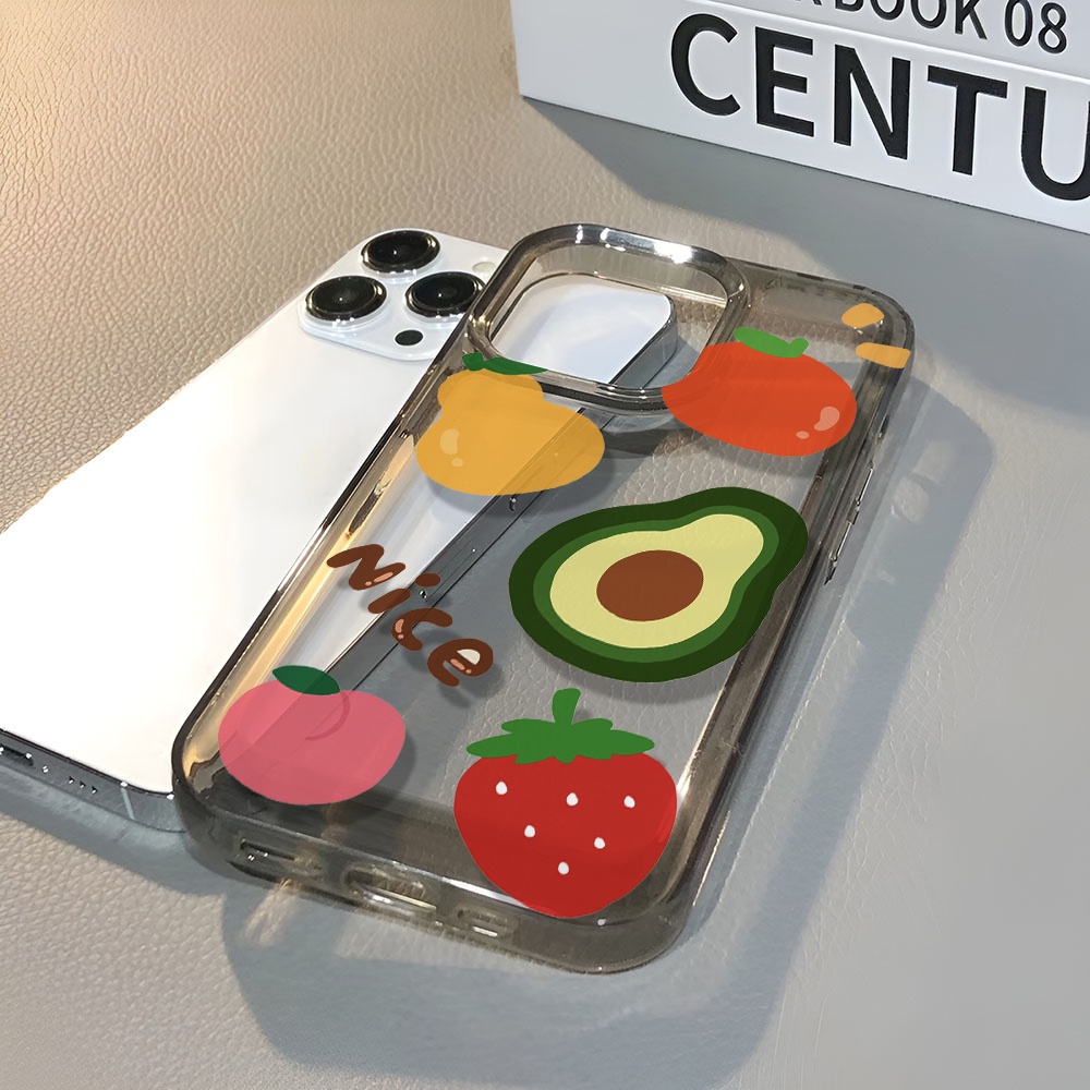 Ốp Điện Thoại Trong Suốt Họa Tiết Trái Cây Hoạt Hình Cho iphone 14 pro max 11 13 12 7 8 Plus X XR XSMax