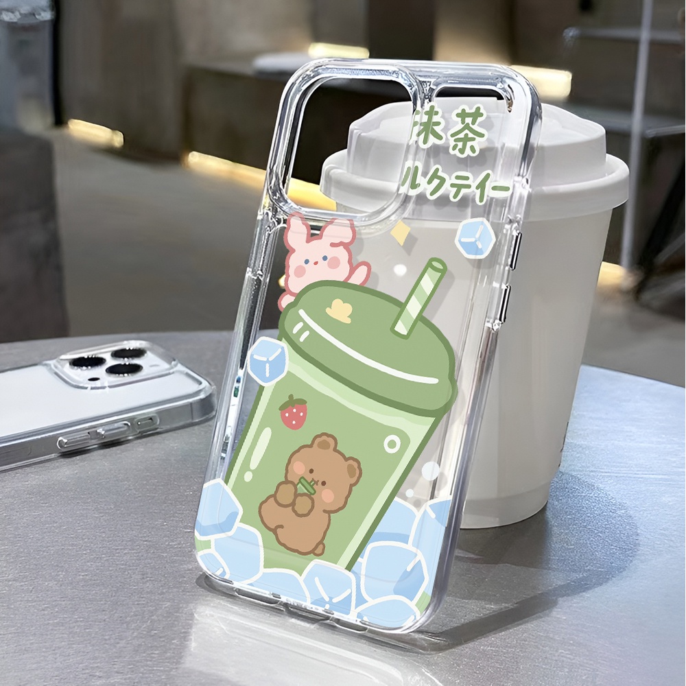 Ốp Điện Thoại Trong Suốt In Hình Gấu Cho iphone 14 pro max 11 13 12 7 8 Plus X XR XSMax