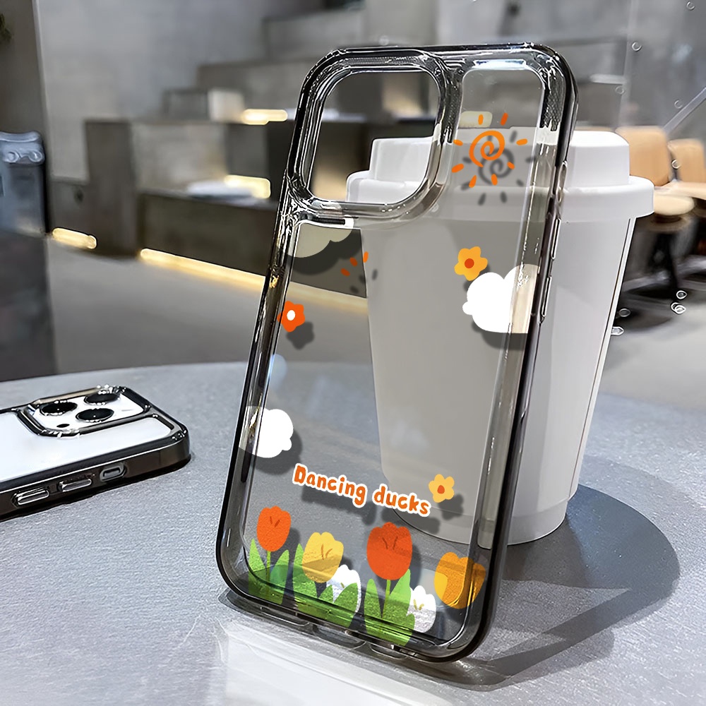 Ốp Điện Thoại Trong Suốt Họa Tiết Hoa / Đám Mây Thời Trang Cho iphone 14 pro max 11 13 12 7 8 Plus X XR XSMax