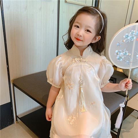 ✣♦Đầm Sườn Xám Phong Cách Trung Hoa Thời Trang Mùa Hè Mới 2023 Dành Cho Bé Gái