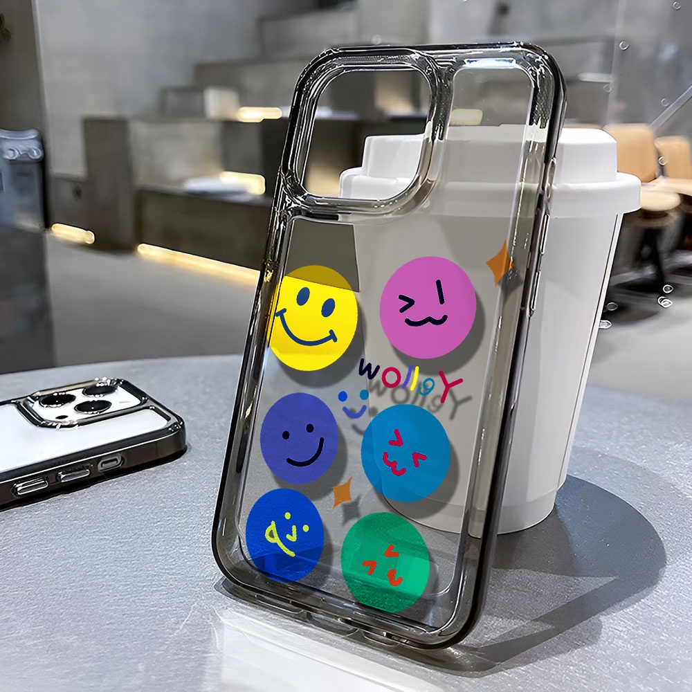 Ốp Điện Thoại Trong Suốt Chống Sốc In Hình Mặt Cười Cho iphone 14 pro max 11 13 12 7 8 Plus X XR XSMax