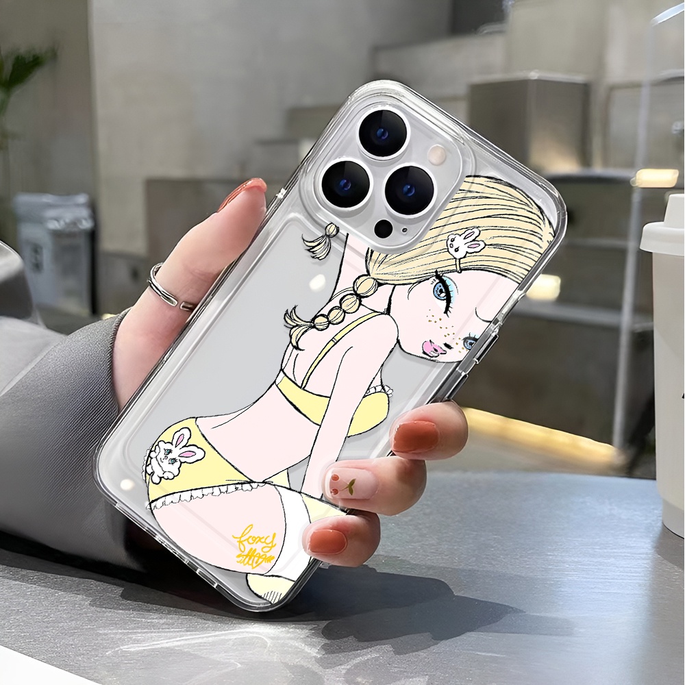 Ốp Điện Thoại Trong Suốt Chống Sốc In Hình Cô Gái Không Gian Cho iphone 14 pro max 11 13 12 7 8 Plus X XR XSMax