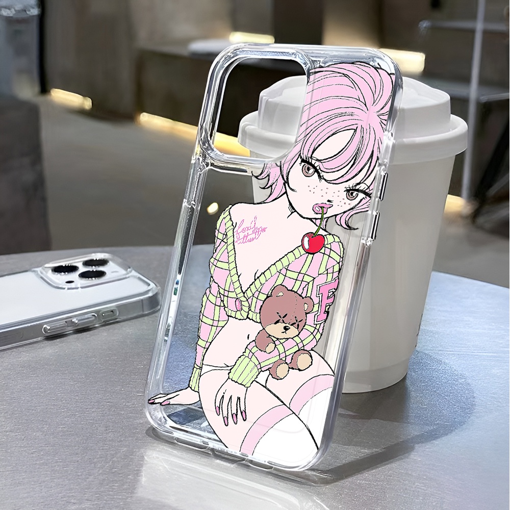 Ốp Điện Thoại Trong Suốt Chống Sốc In Hình Cô Gái Không Gian Cho iphone 14 pro max 11 13 12 7 8 Plus X XR XSMax