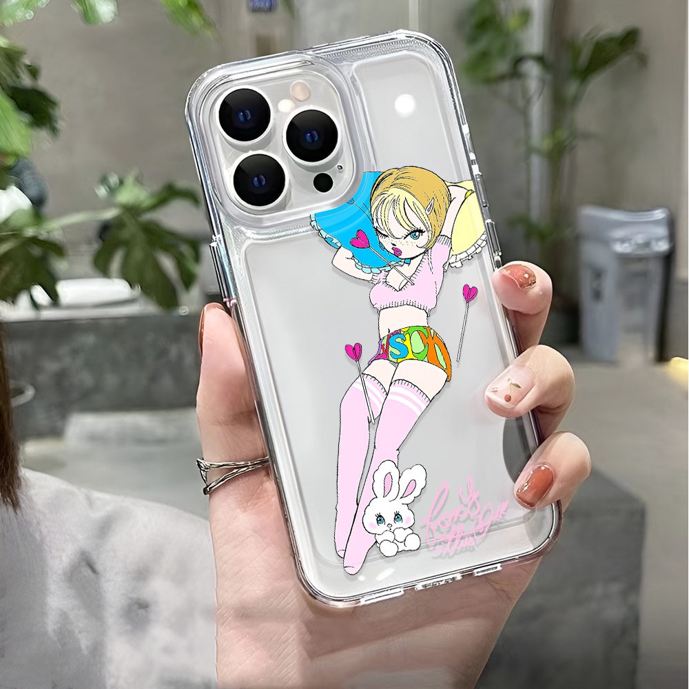 Ốp Điện Thoại Trong Suốt Chống Sốc In Hình Thỏ Cho iphone 14 pro max 11 13 12 7 8 Plus X XR XSMax