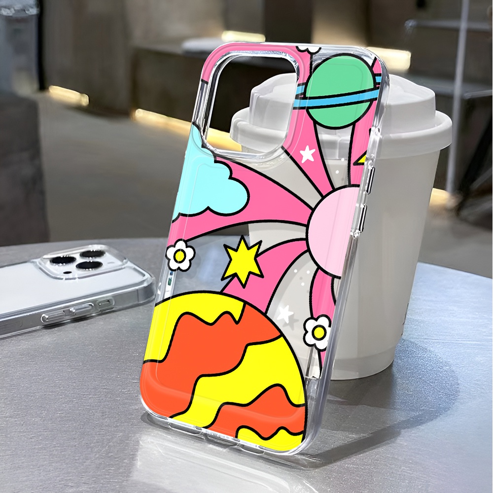 Ốp Điện Thoại Trong Suốt In Hình Mặt Trăng / Mặt Trời Chống Sốc Cho iphone 14 pro max 11 13 12 7 8 Plus X XR XSMax