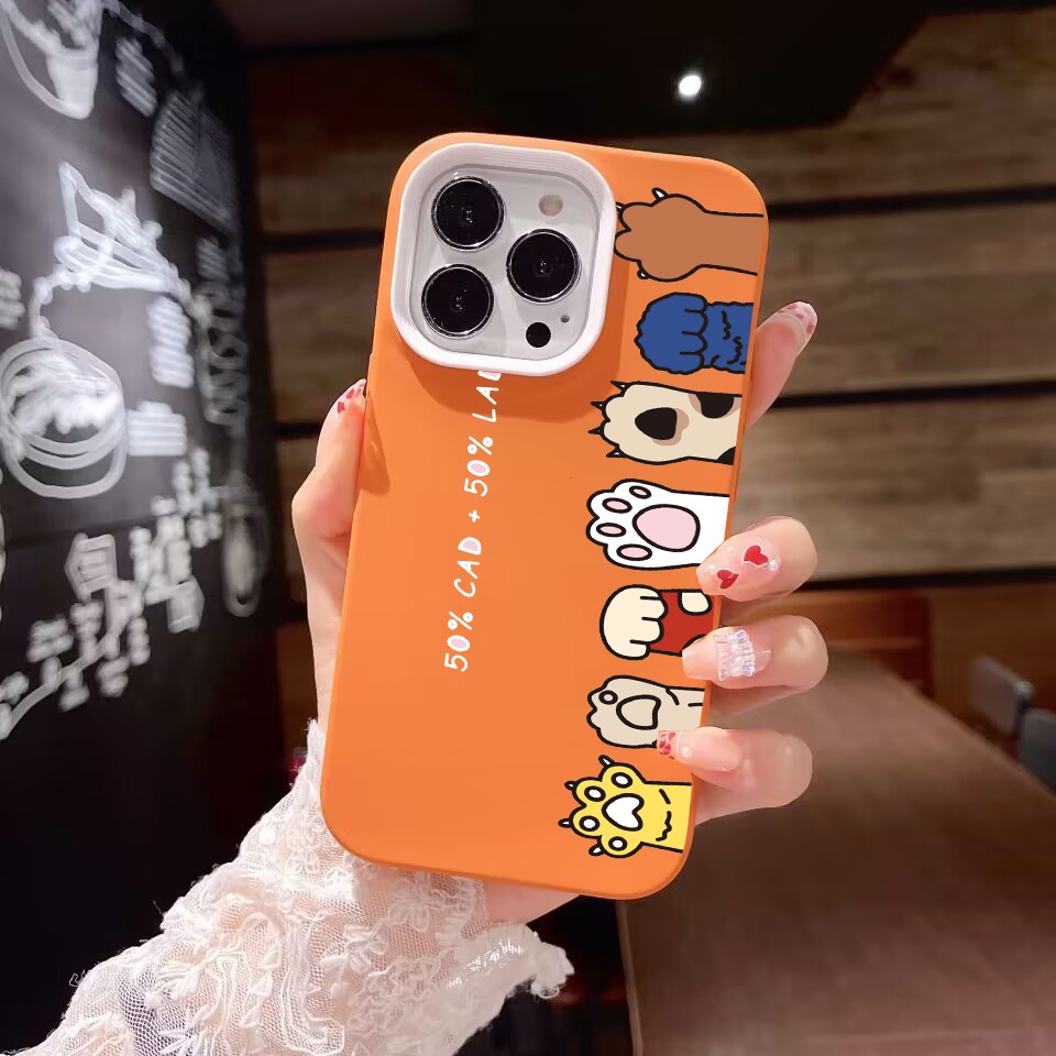 Ốp Điện Thoại silicon Dẻo Họa Tiết Móng Vuốt Mèo 3 Trong 1 Cho iPhone 14Promax 13 12 11 7Plus X XR