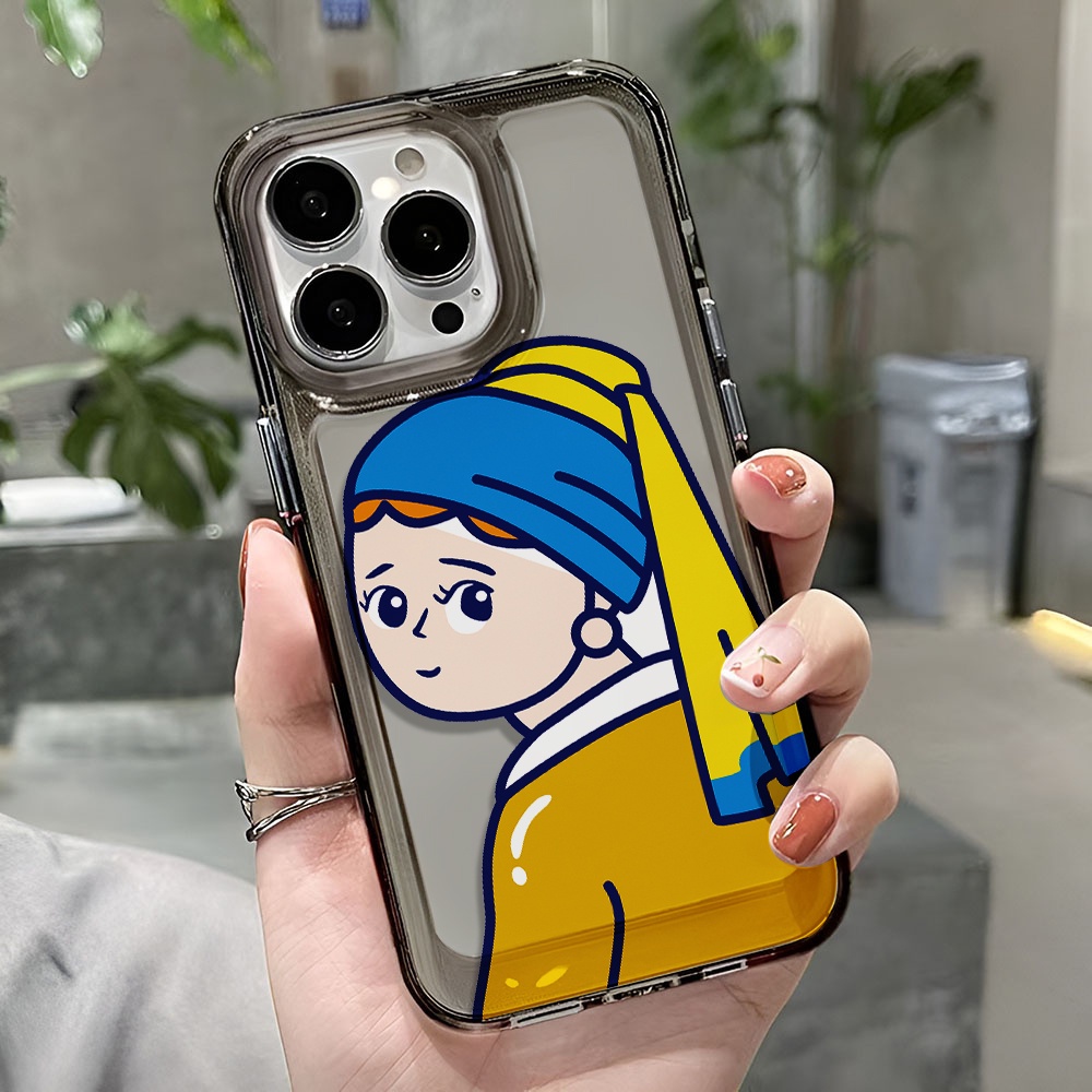 Ốp Điện Thoại Trong Suốt Chống Sốc Hình Cô Gái Đội Mũ Thời Trang Cho iphone 14 pro max 11 13 12 7 8 Plus X XR XSMax