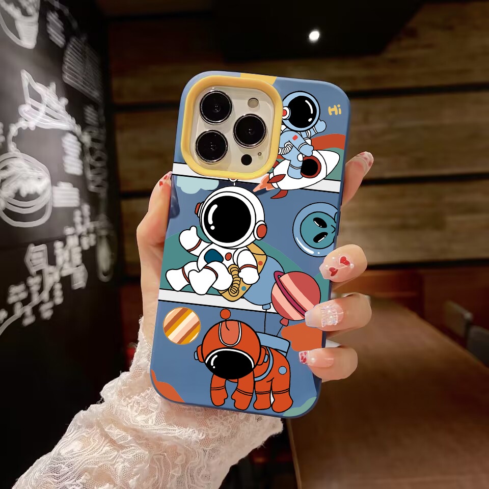 Ốp Điện Thoại silicon Dẻo Hình Tên Lửa / Phi Hành Gia 3 Trong 1 Cho iPhone 14Promax 13 12 11 7Plus X XR