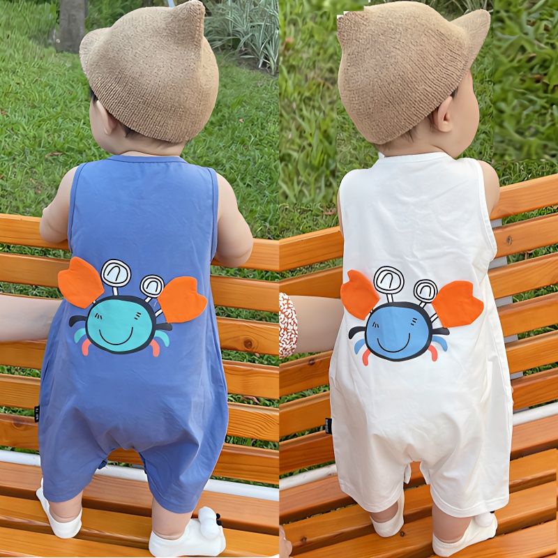 ✨Hàng Có Sẵn!✨ Bộ Áo Liền Quần Bằng Cotton Không Tay Dành Cho Bé Sơ Sinh