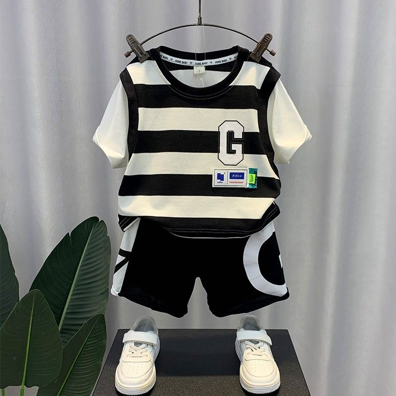 Bộ Quần Áo Thể Thao Tay Ngắn Phong Cách Thời Trang Mới Mùa Hè Cho Bé Trai