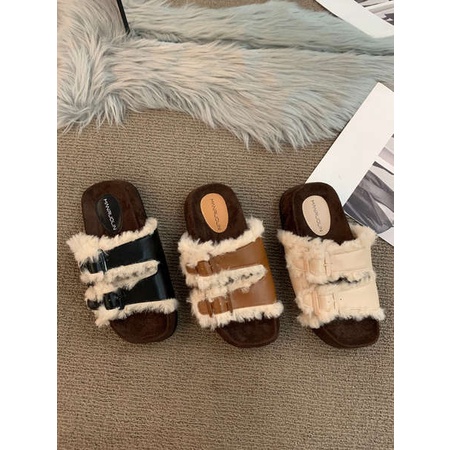 Dép bông phụ nữ dép lông vũ cổ điển mặc bên ngoài phụ nữ mùa hè 2023 phong cách mới cảm giác cao cấp