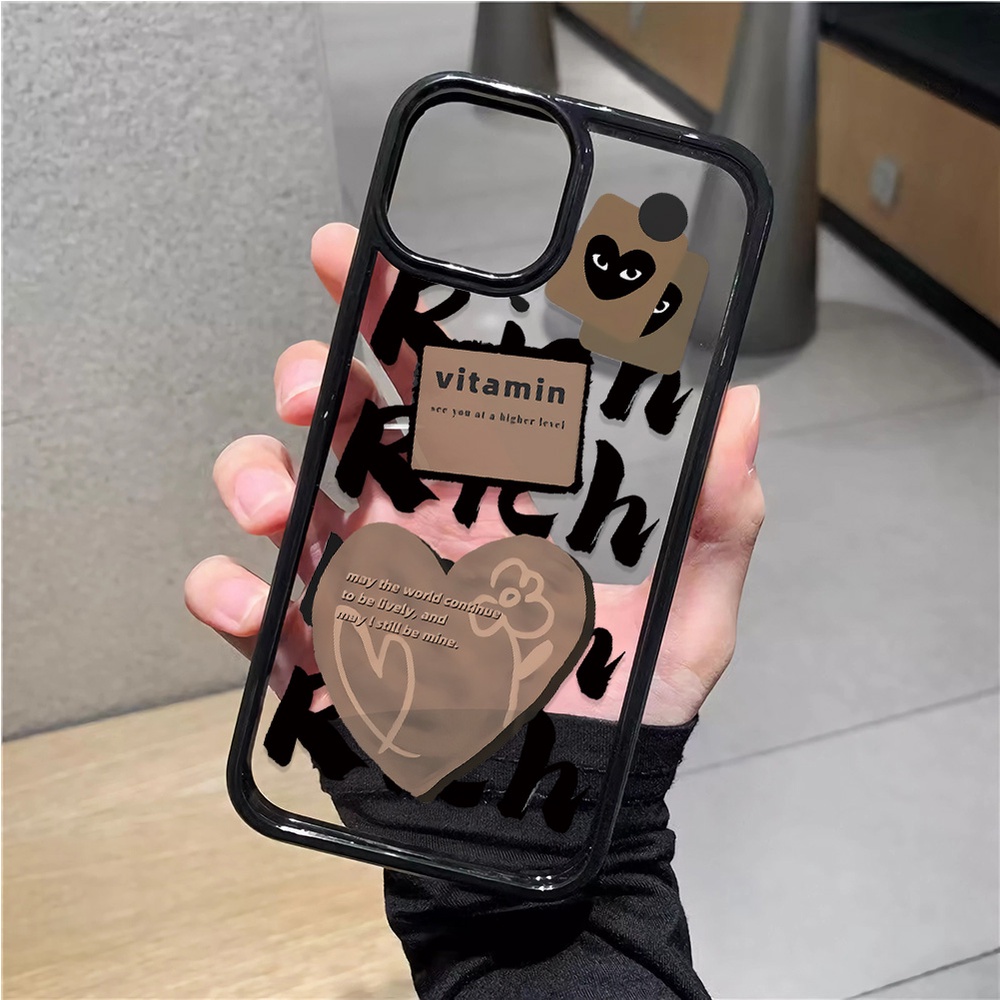 Ốp Điện Thoại Acrylic Cứng Trong Suốt Họa Tiết Trái Tim Cho iphone 14promax 11 13 12 7Plus 8 X XS Max