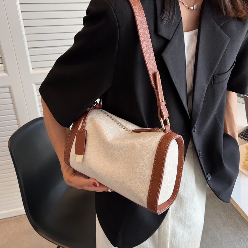 Túi Đeo Vai Sức Chứa Lớn Màu Sắc Tương Phản Thời Trang Cho Nữ