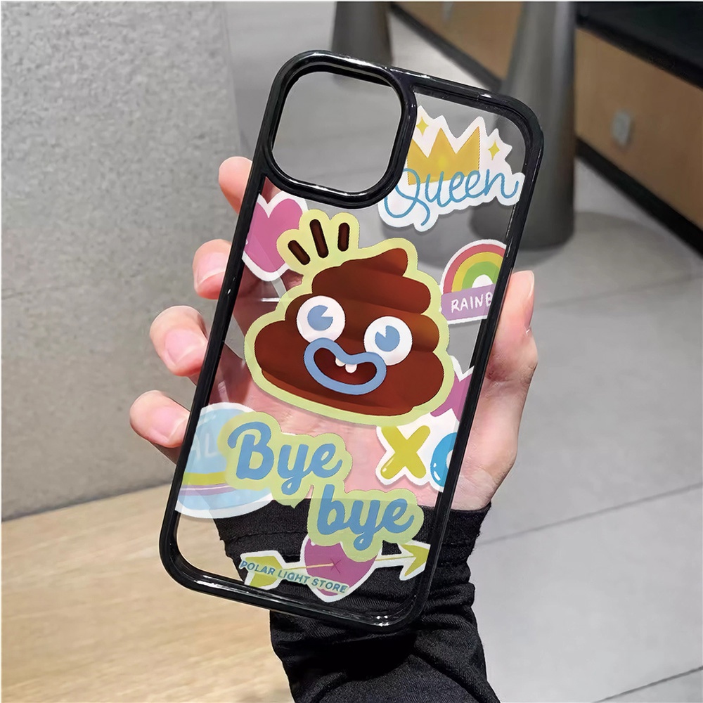 Ốp Điện Thoại Acrylic Cứng Trong Suốt Hình Biểu Cảm Vui Nhộn Cho iphone 14promax 11 13 12 7Plus 8 X XS Max