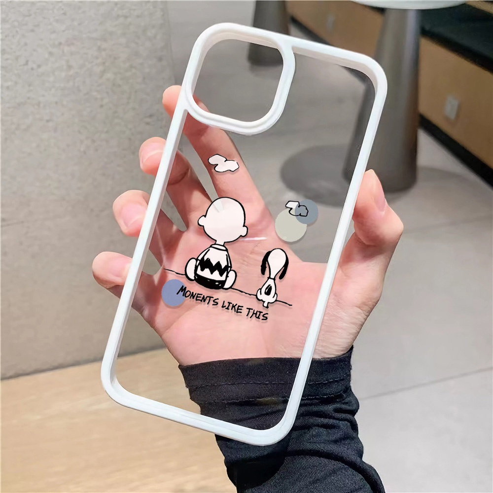 Ốp Điện Thoại Cứng Trong Suốt Hình Snoopy Cho iphone 14promax 11 13 12 7Plus 8 X XS Max