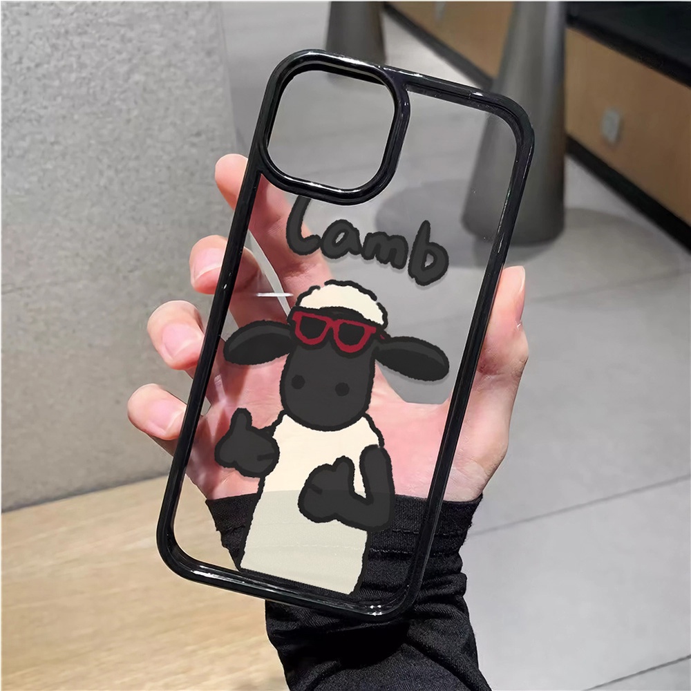 Ốp Điện Thoại Acrylic Cứng Trong Suốt Hình Cừu Shawn Cho iphone 14promax 11 13 12 7Plus 8 X XS Max