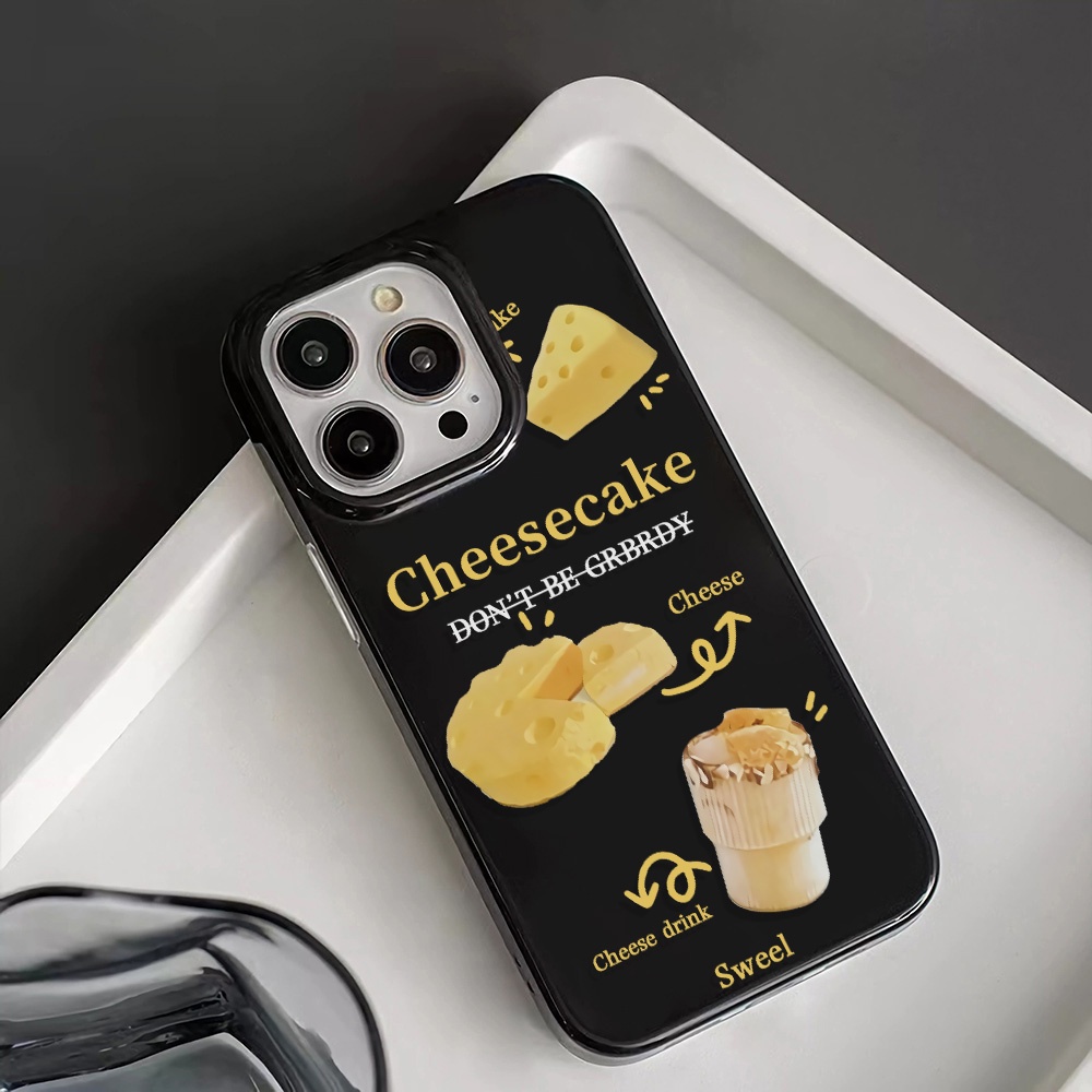 Ốp Điện Thoại Silicone TPU Mềm Bóng In Hình Bánh Phô Mai Cho iphone 14promax 11 13 12 7Plus 8 X XS Max