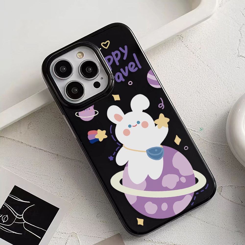 Ốp Điện Thoại Silicone TPU Mềm Bóng In Hình Các Hành Tinh Thỏ Cho iphone 14promax 11 13 12 7Plus 8 X XS Max