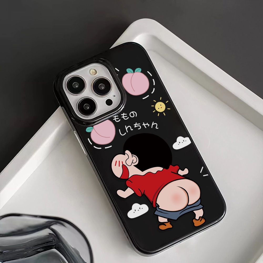 Ốp Điện Thoại Silicone TPU Mềm Bóng In Hình Cậu Bé Bút Chì Shin chan Cho iphone 14promax 11 13 12 7Plus 8 X XS Max