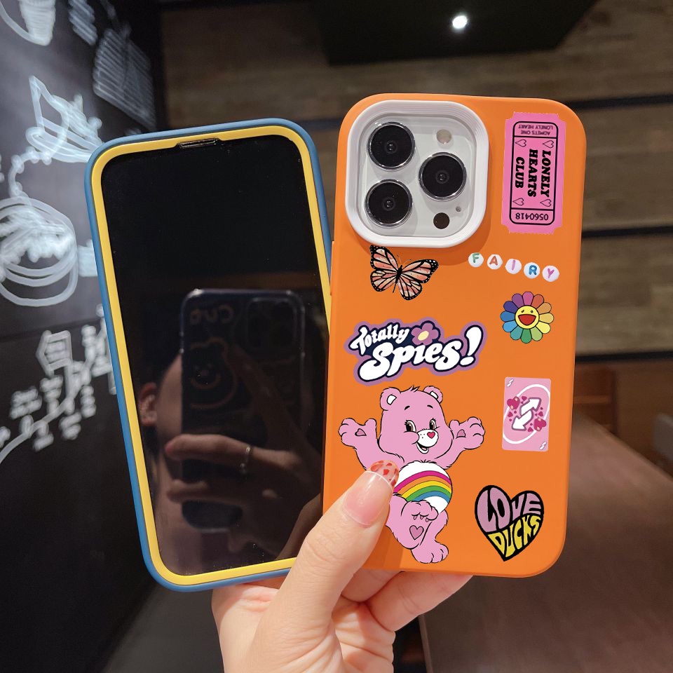 Ốp Điện Thoại silicon Dẻo Hình Gấu Cầu Vồng 3 Trong 1 Cho iPhone 14Promax 13 12 11 7Plus 7 X Xs Max XR