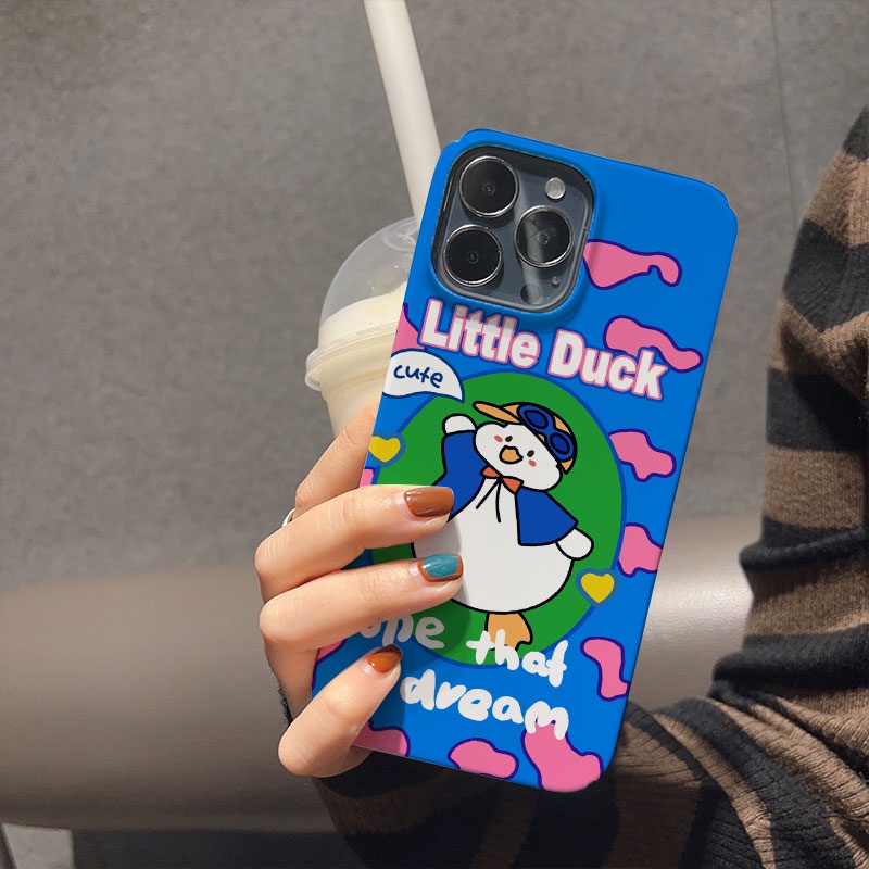 Ốp Điện Thoại Cứng Hình Vịt Con Nhảy Múa Cho iphone 14promax 11 13 12 7Plus 8 X XS Max