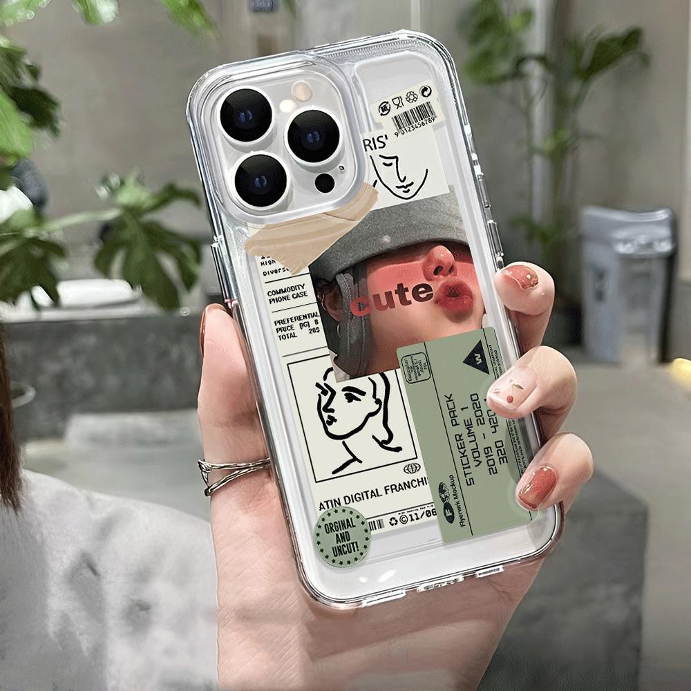 Ốp Điện Thoại Trong Suốt Chống Sốc Họa Tiết Thời Trang Cho iphone 14 pro max 11 13 12 7Plus 7 8 Plus X XR XSMax