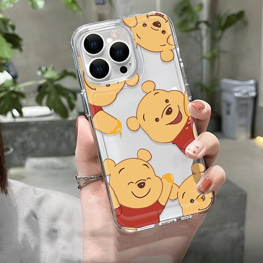 Ốp Điện Thoại Trong Suốt Họa Tiết Winnie the Pooh Chống Sốc Cho iphone 14 pro max 11 13 12 7Plus 7 8 X XR XSMax